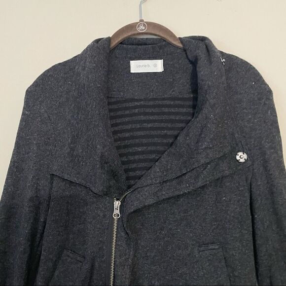 LAURIE B. SOFT KNIT MOTO SWEATER‎ JACKET FULL ZIP silk/cashmere blend sz Small - Picture 8 of 9